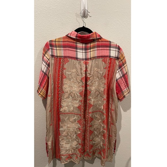 JOHNNY WAS 3J WORKSHOP Embroidered Short Sleeve Kai Scarf Tunic - Picture 4 of 5